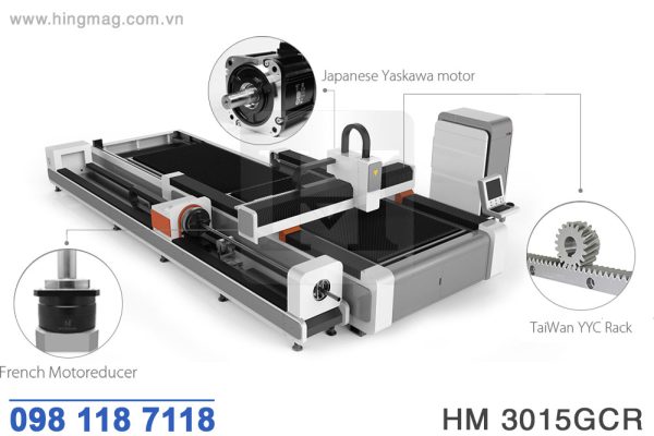 Bộ truyền động máy fiber laser cắt tấm ống hai bàn làm việc | HIMAG