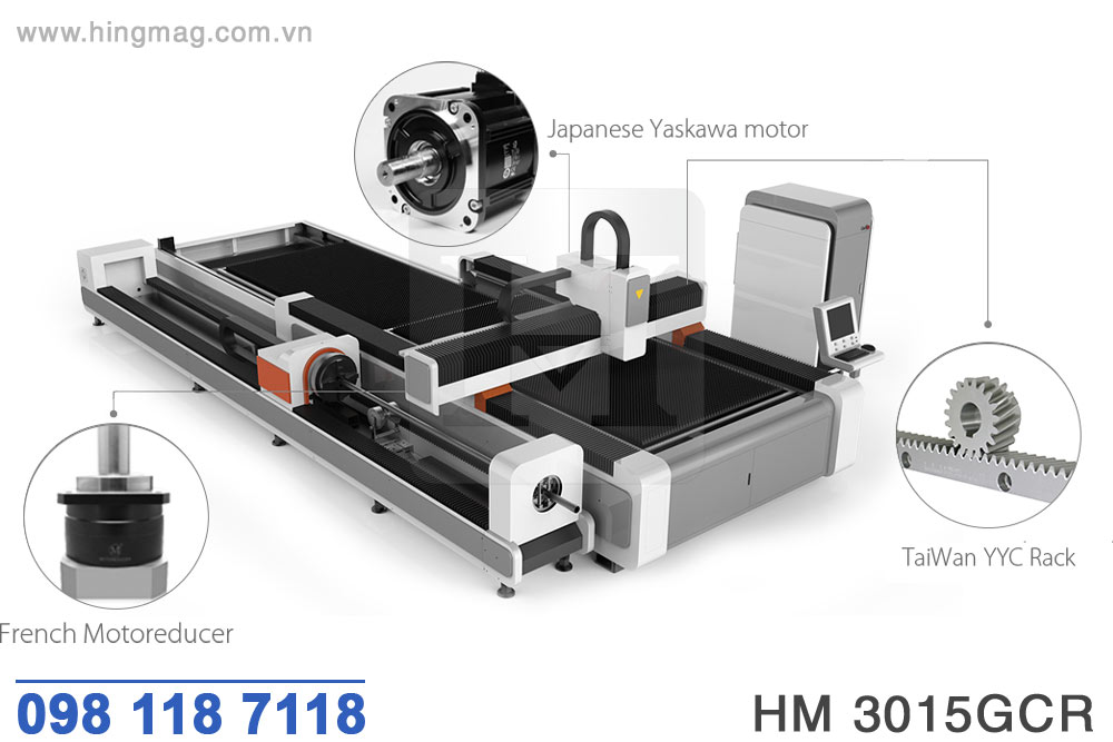 Bộ truyền động máy fiber laser cắt tấm ống hai bàn làm việc | HIMAG