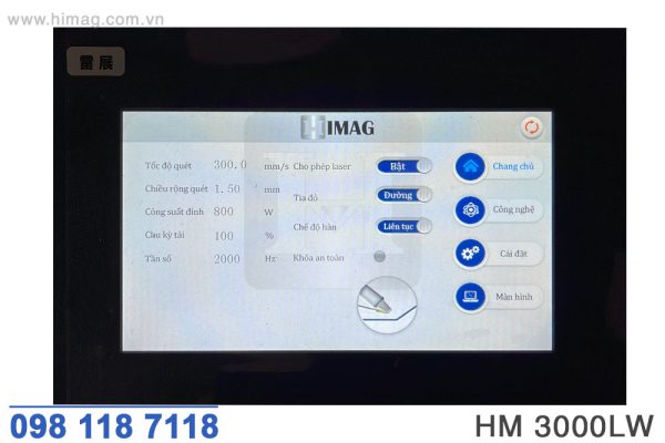 Màn hình điều khiển máy hàn laser cầm tay 3000W | Himag
