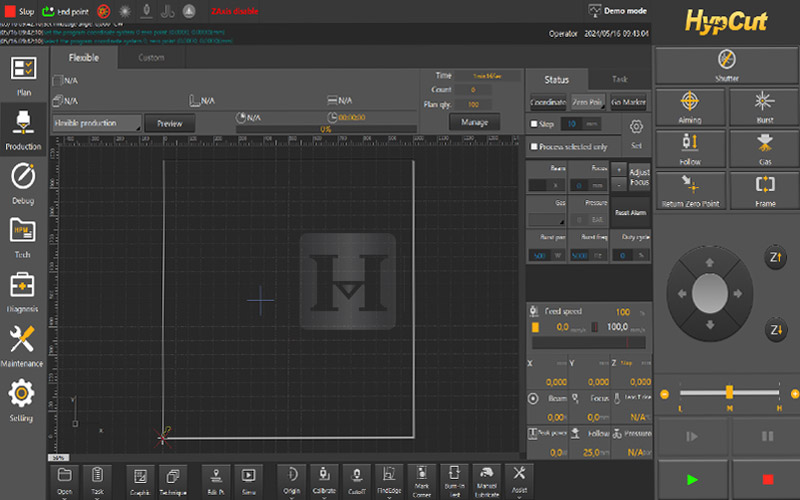 Phần mềm Hypcut máy cắt laser fiber CNC | HIMAG