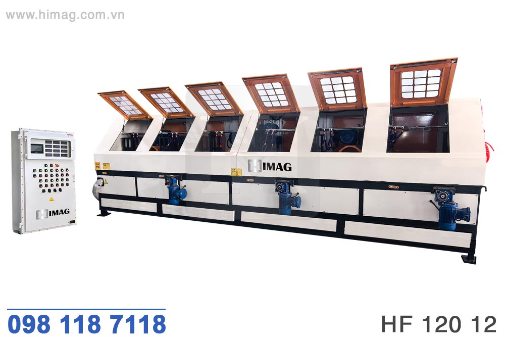 Máy đánh bóng ống vuông 12 trục | Himag