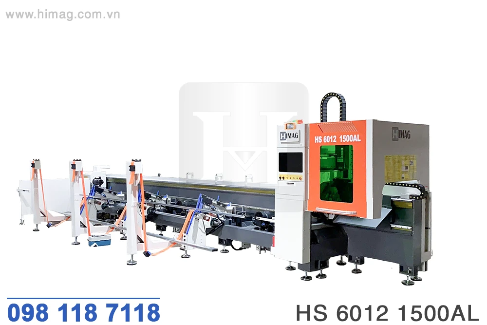 Trang Chủ 52 MÁY CẮT ỐNG LASER FIBER 1500W ĐƯA PHÔI TỰ ĐỘNG – HS 6012 1500AL