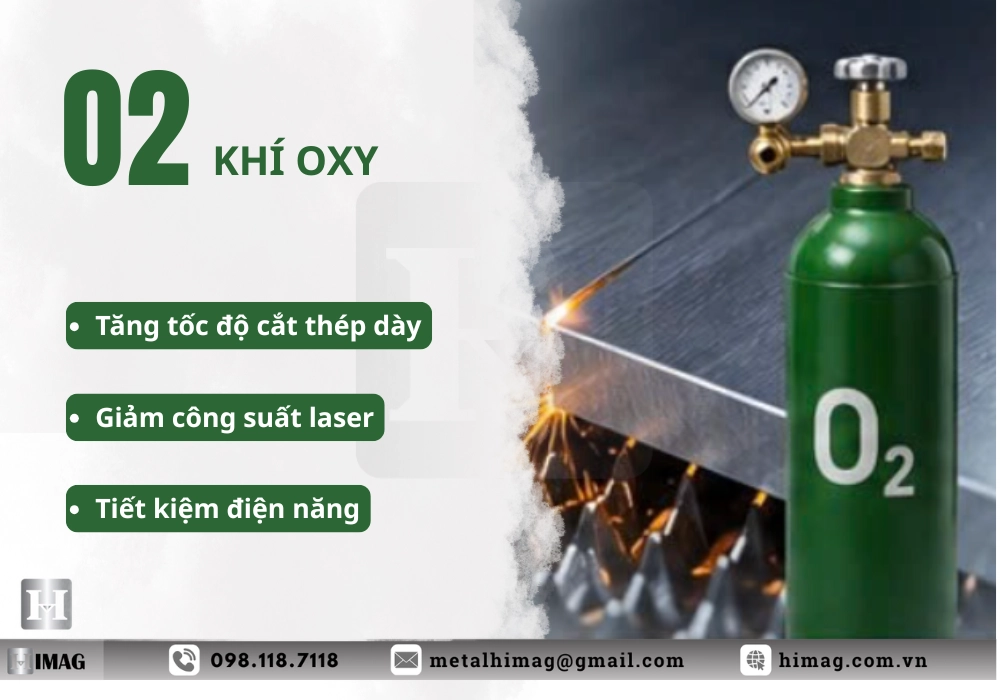 Các loại khí được sử dụng trong cắt laser fiber 2 khí oxy trong cắt laser fiber