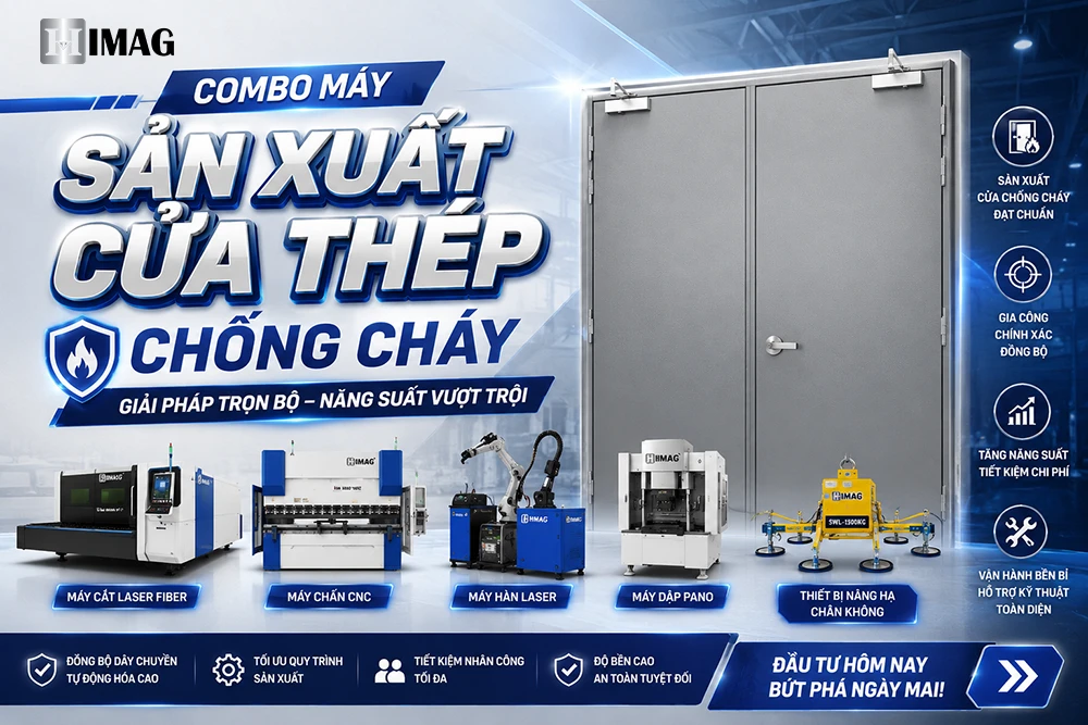 Combo máy sản xuất cửa thép chống cháy